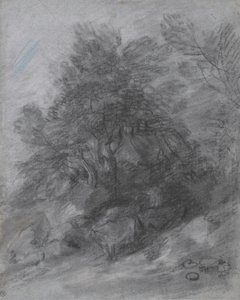 Çoban, İnekler ve Kulübe ile Ormanlık Manzara by Thomas Gainsborough