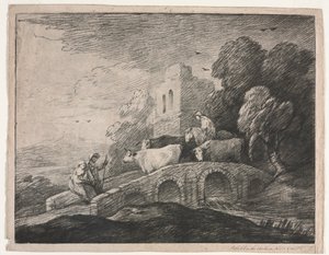 Çobanların Sığırları Sürdüğü Ormanlık Peyzaj, 1779-1780. by Thomas Gainsborough