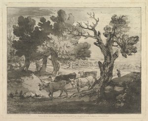 Çoban ve İneklerle Ormanlık Peyzaj, 1 Ağustos 1797. by Thomas Gainsborough