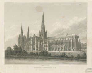 Lichfield Katedrali - Güney Doğu Görünümü: gravür, nd [c 1833] (baskı) by Thomas George Lomax