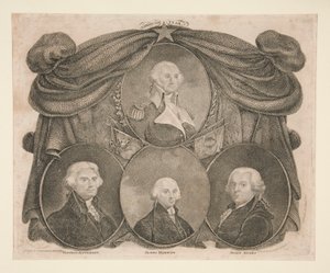 Amerikan Yıldızı, Washington, Jefferson, Madison ve Adams by Thomas Gimbrede