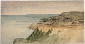 Lyme Regis, Dorset, c.1797 (dokulu kağıt üzerinde kurşun kalem üzerinde wc) by Thomas Girtin