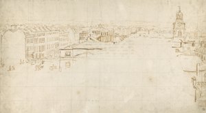 Eidometropolis için eskiz, c.1801 (kağıt üzerine mürekkep) by Thomas Girtin