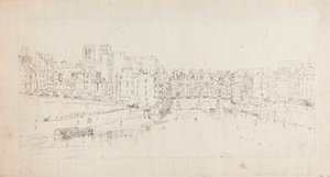 Pont Neuf'tan Pont St. Michel'in görünümü by Thomas Girtin