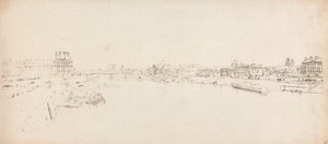 Tuileries ve Köprü'nün Pont de la Concorde'dan çekilmiş görünümü by Thomas Girtin