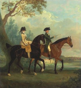 Marcia Pitt ve Kardeşi George Pitt, Daha sonra ikinci Baron Rivers, Hampshire, Stratfield Saye House'da Parkta Binerken by Thomas Gooch