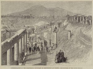 Pompeii'nin Yıkılışının On Sekizinci Yüzüncü Yılını Anma, Dokuzuncu Bölge Kazıları by Thomas Harrington Wilson