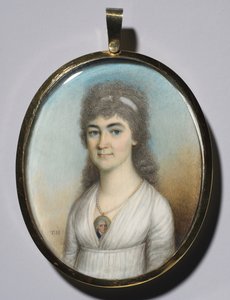 Minyatür Giyen Kadın Portresi, c. 1780. by Thomas Hazlehurst
