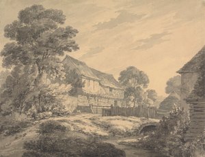 Dere Kenarındaki Çiftlik Evi ve Binalar by Thomas Hearne