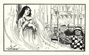 Joan of Arc yakılırken (lito) by Thomas Heath Robinson