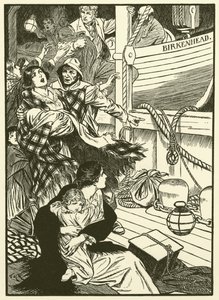 Kadınları ve Çocukları Kurtarmak (gravür) by Thomas Heath Robinson