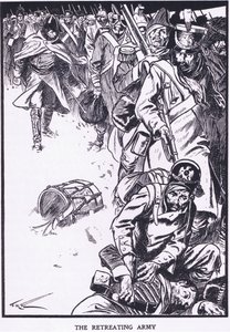 Geri çekilen ordu (renkli taş baskı) by Thomas Heath Robinson