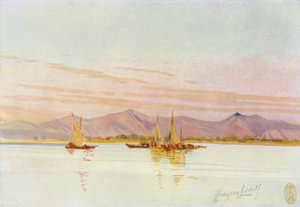 Near Canton, Fishing-Boats on the Pearl River  by Thomas Hodgson Liddell