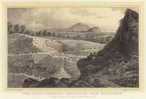 New Town inşa edildiği Edinburgh yakınlarındaki Craigleith, Taş Ocakları (gravür) by Thomas Hosmer (after) Shepherd