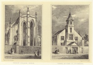Trinity Koleji Kilisesi; Kolaylık Şapeli, St Cuthberts (gravür) by Thomas Hosmer (after) Shepherd