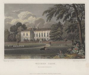 Wicken Park, Northamptonshire (renkli gravür) by Thomas Hosmer (after) Shepherd