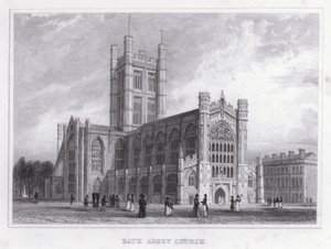 Bath Abbey Kilisesi (gravür) by Thomas Hosmer Shepherd