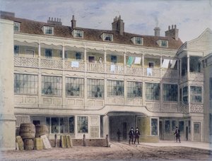 Belle Sauvage Yard, Ludgate Hill, Londra, c1850 by Thomas Hosmer Shepherd
