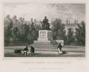 Bloomsbury Meydanı ve Fox heykeli by Thomas Hosmer Shepherd