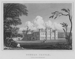 Dundas Kalesi, Linlithgowshire (gravür) by Thomas Hosmer Shepherd