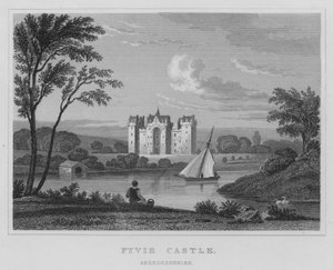 Fyvie Kalesi, Aberdeenshire (gravür) by Thomas Hosmer Shepherd