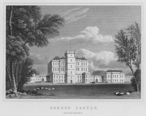 Gordon Kalesi, Banffshire (gravür) by Thomas Hosmer Shepherd