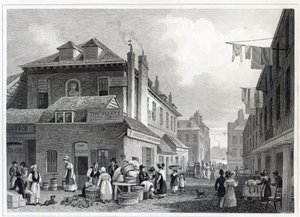 Hungerford Market, Strand, Thomas Barber tarafından kazınmış, 1830 by Thomas Hosmer Shepherd