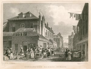 Hungerford Market, York Binaları yakınında, The Strand, Londra by Thomas Hosmer Shepherd