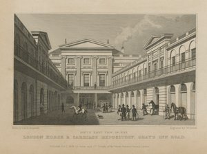 Londra At ve Araba Deposu by Thomas Hosmer Shepherd