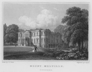Melville Dağı, Fifeshire (gravür) by Thomas Hosmer Shepherd