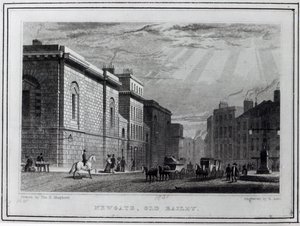 Newgate prison and the Old Bailey, engraved by Robert Acon, 1831  by Thomas Hosmer Shepherd