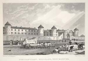 Hapishane, Millbank, Westminster, 'Londra ve Ondokuzuncu Yüzyılda Çevresi' barından. Jones und Co., 1827-1829 by Thomas Hosmer Shepherd