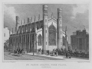 St Paul Şapeli, York Place, Edinburgh (gravür) by Thomas Hosmer Shepherd