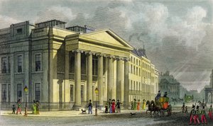 The New College of Physicians, Pall Mall, Doğu, Thomas Barber (1768-1843) tarafından oyulmuş (renkli gravür) by Thomas Hosmer Shepherd