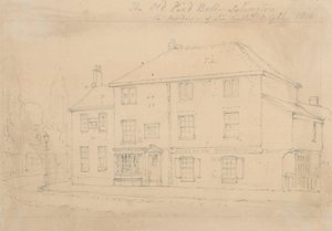The Old Pied Bull Inn, Islington (kağıt üzerine mürekkep) by Thomas Hosmer Shepherd