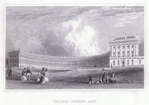 Royal Crescent, Banyo (gravür) by Thomas Hosmer Shepherd