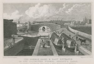 Islington Tüneli'ne çift kilit ve doğu girişi by Thomas Hosmer Shepherd
