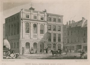 Town Hall, Borough High Street, Southwark, London  by Thomas Hosmer Shepherd
