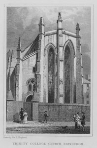 Trinity College Kilisesi, Edinburgh (gravür) by Thomas Hosmer Shepherd