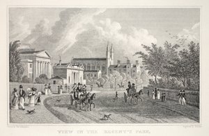 Regent's Park'ta 'Londra and it's Environs in the Nineteenth Century' barından bir görünüm. Jones und Co., 1827-1829 by Thomas Hosmer Shepherd