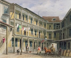 Blue Boar Inn avlusunun görünümü, no.30 Aldgate, 1850 dolayları by Thomas Hosmer Shepherd