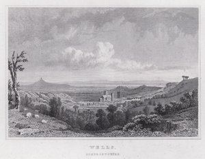 Wells, Somersetshire (gravür) by Thomas Hosmer Shepherd
