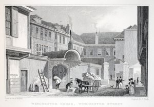 Winchester House, Winchester Sokağı, 'Londra ve Ondokuzuncu Yüzyılda Çevresi' barından. Jones und Co., 1827-1829 by Thomas Hosmer Shepherd