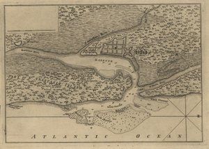 (Aziz Augustine kenti ve limanının planı. LOC 75693262