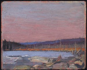 Bir Kuzey Gölü, c.1916 (bileşik odun hamuru tahtası üzerinde yağ) by Tom Thomson