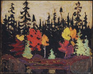Kara Ladin ve Akçaağaç, 1915 (ahşap panel üzerine yağlı boya) by Tom Thomson