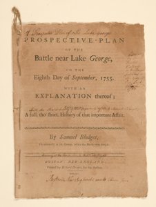 George Gölü yakınlarında savaşan bir Projektif Savaş Planı. Samuel Blodgett tarafından yazılan metin (bölüm B) by Thomas Johnston