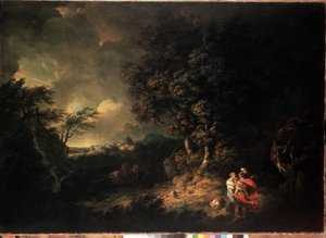 ""Aeneas ve Dido ile Fırtına Manzarası" (Aeneas ve Dido ile Manzara) Virgil