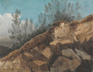 Pencerrig, Galler yakınlarındaki Rocks Çalışması by Thomas Jones