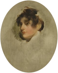Genç Bir Kadının Başı, c.1800-05 (tuval üzerine yağlı boya) by Thomas Lawrence